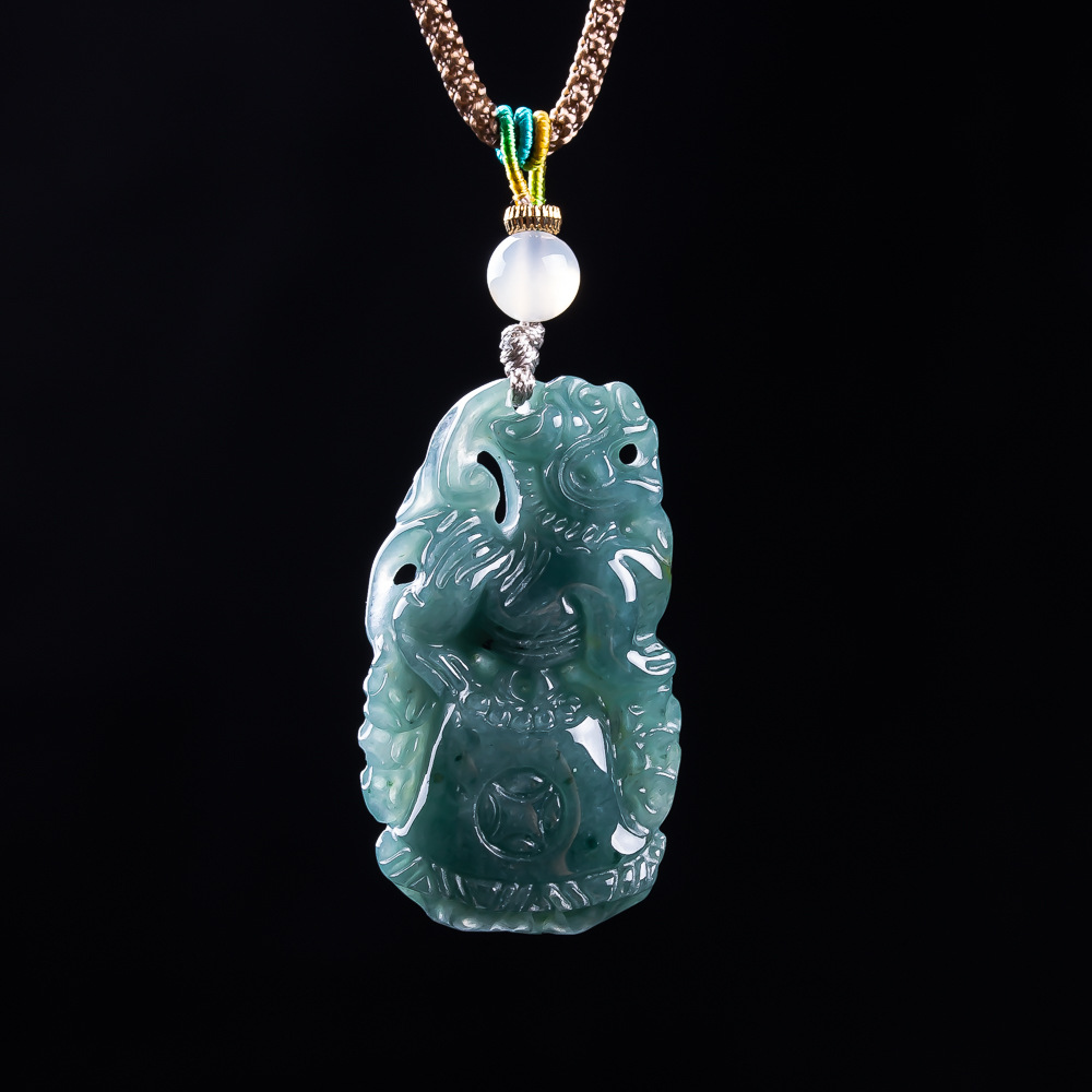 Vintage Fashion For Women - Burmese Jadeite Pixiu Pendant Designer Gemstone
