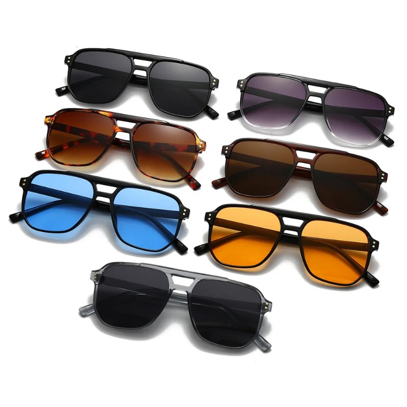 Vintage Fashion Brands - Vintage Men Women Double Bridges Sunglasses