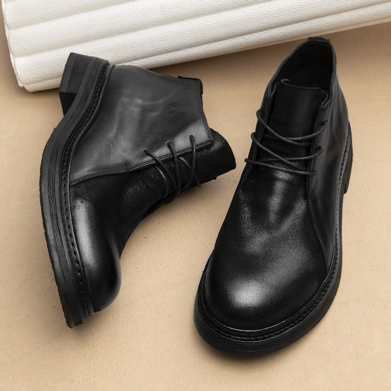Vintage Fashion Style - Vintage Mens Genuine Leather Boots Luxury