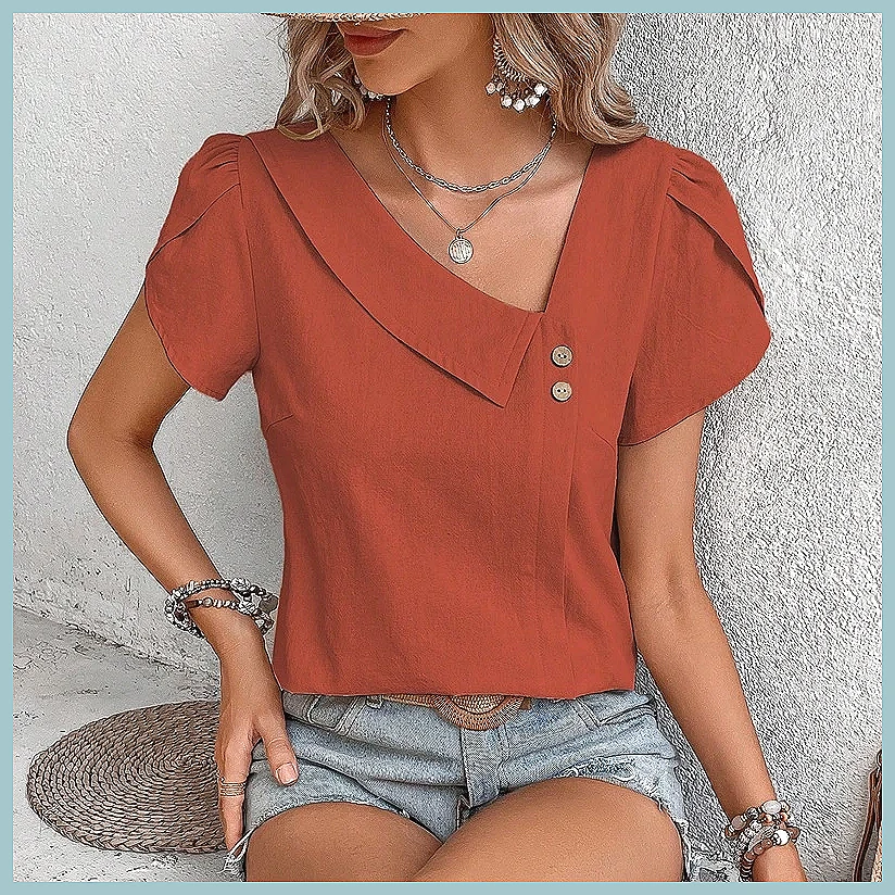 Vintage Fashion For Women - 2024 Summer Vintage Solid Color Blouse