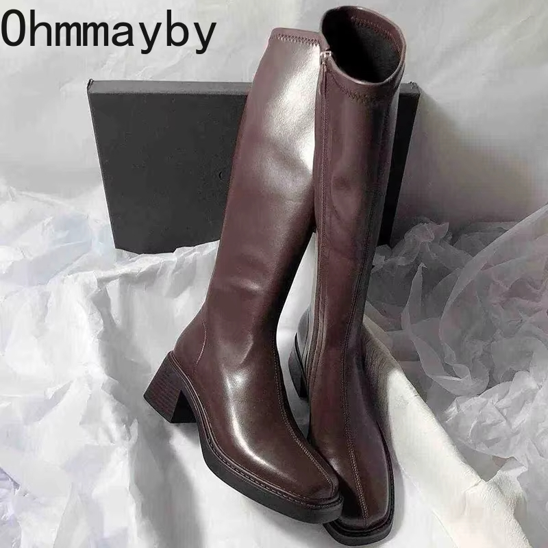 Vintage Thick Heel Women Knee  - огляд і ціна Vintage Fashion Style