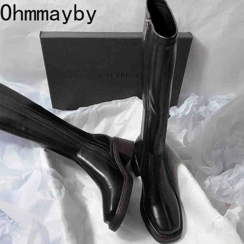 Vintage Thick Heel Women Knee  - огляд і ціна Vintage Fashion Style