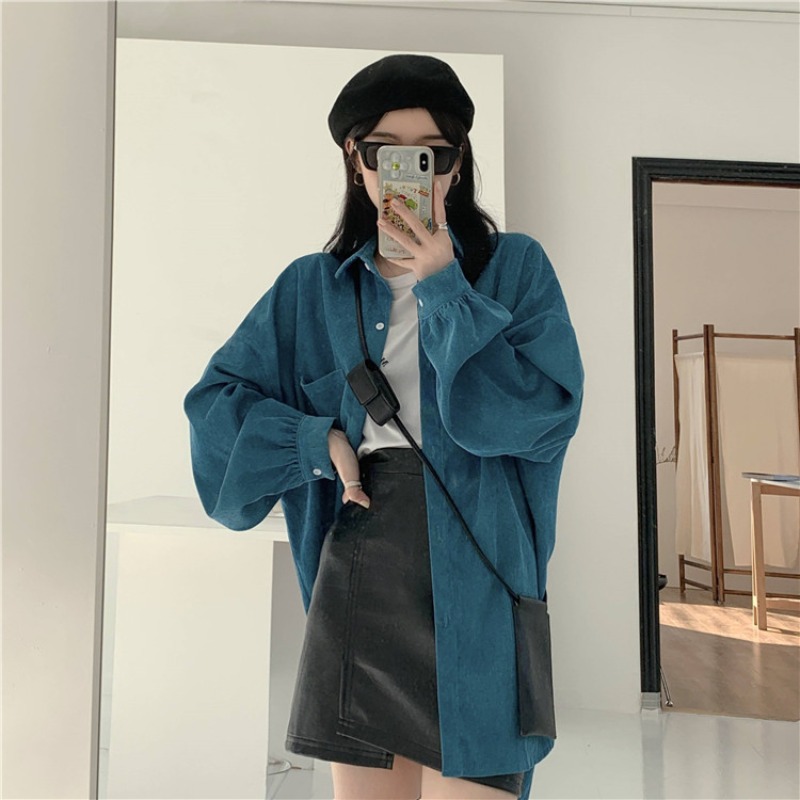 Loose Long Sleeve Shirt Jacket - огляд і ціна Vintage Fashion Hong Kong