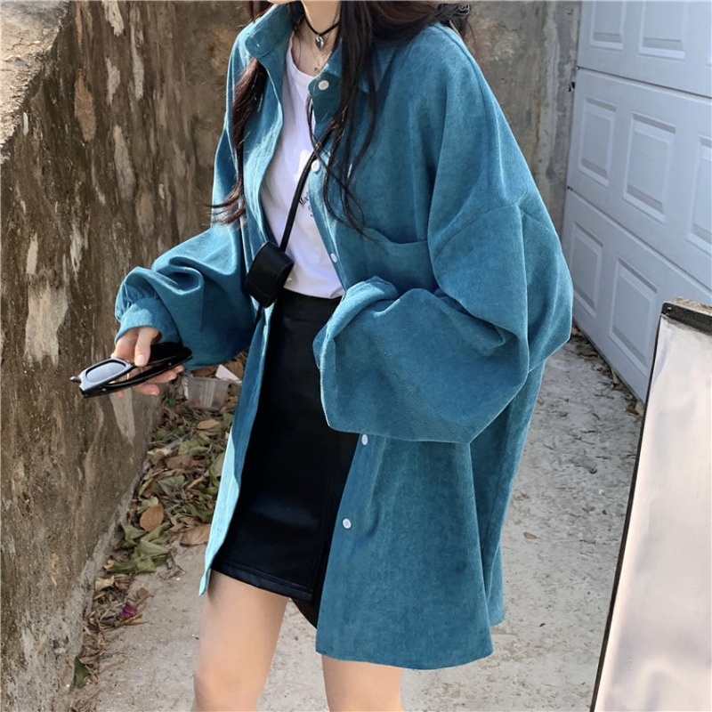 Loose Long Sleeve Shirt Jacket - огляд і ціна Vintage Fashion Hong Kong