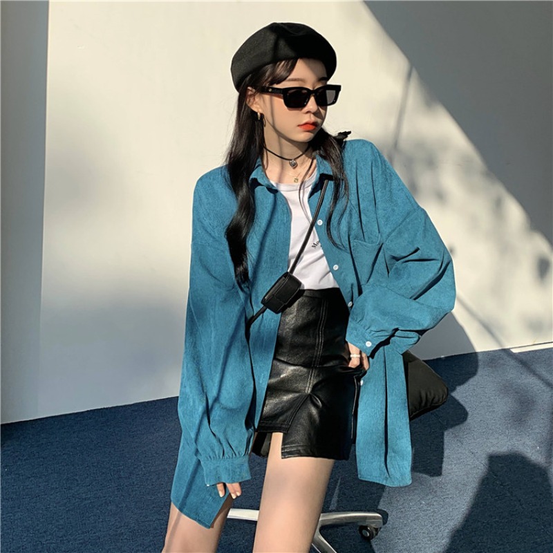 Loose Long Sleeve Shirt Jacket - огляд і ціна Vintage Fashion Hong Kong