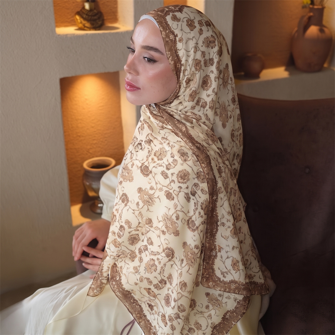 Vintage Floral Print Hijab Sof - огляд і ціна Vintage Fashion For Women